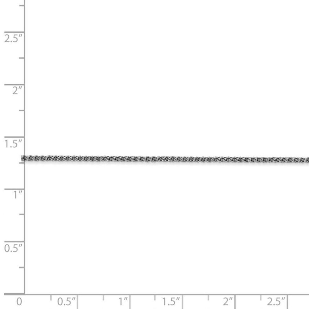 1.2mm, 14k White Gold, Diamond Cut Solid Spiga Chain Anklet, 10 Inch - Picture 4 of 7